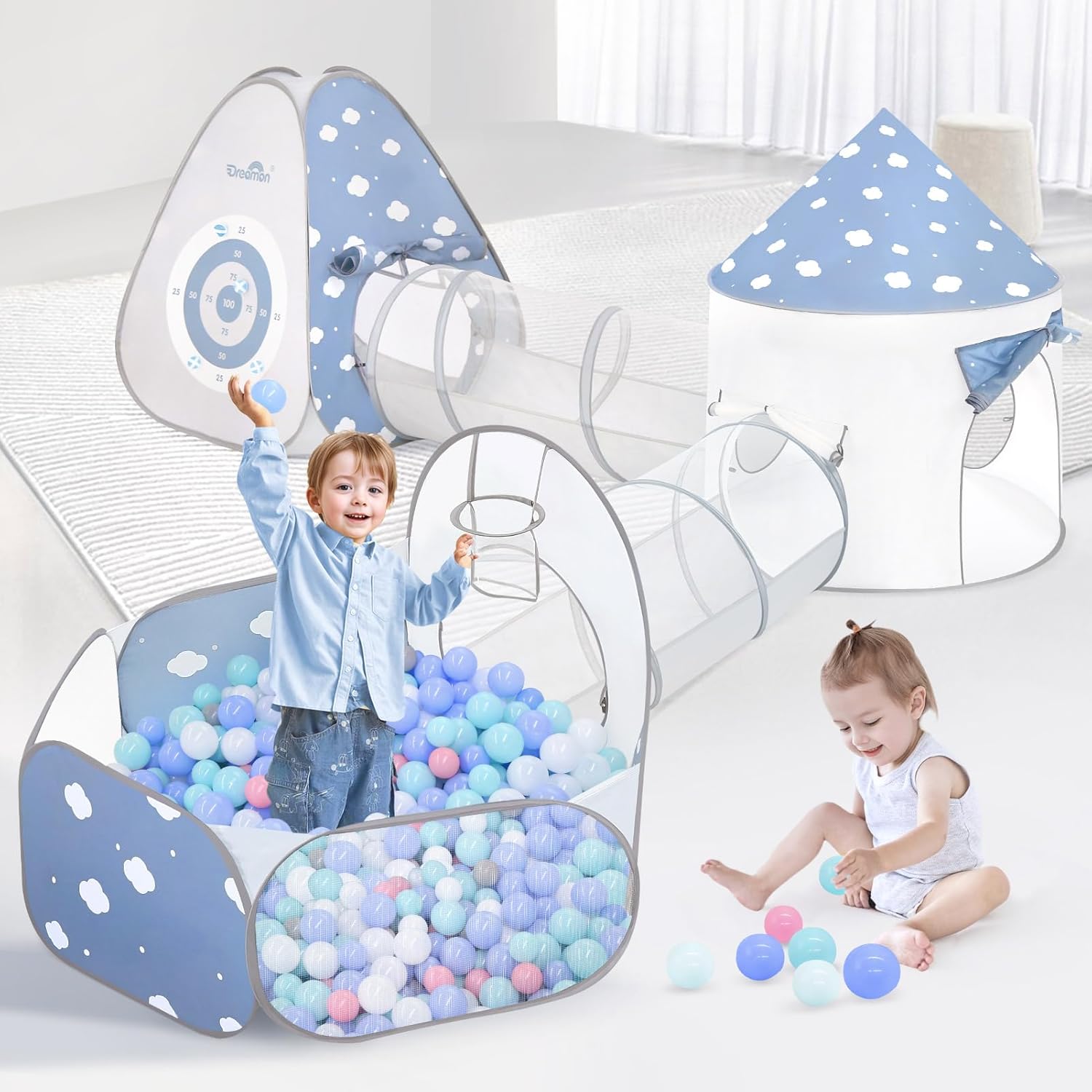 5 in 1 Kids Play Tent with Tunnel for Toddlers - Image 14