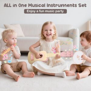 Alternative view of Wooden Montessori Guitar Set for Toddlers