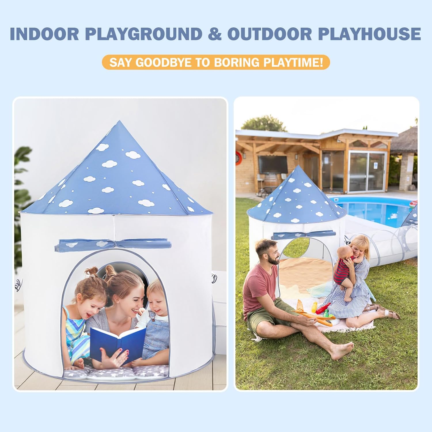 5 in 1 Kids Play Tent with Tunnel for Toddlers - Image 4