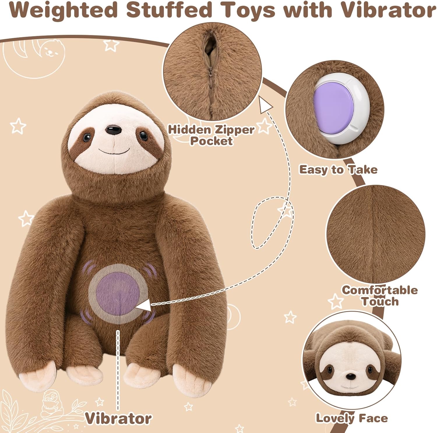 Sloth Sensory Vibrating Pillow for Kids & Adults - Image 5