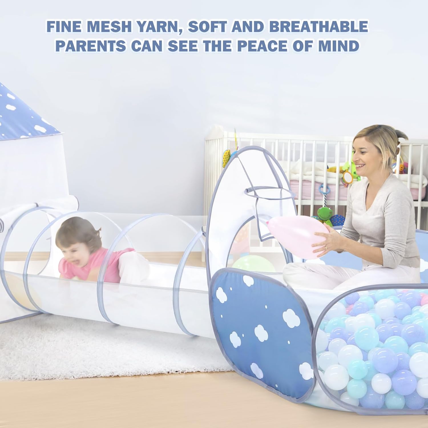 5 in 1 Kids Play Tent with Tunnel for Toddlers - Image 11