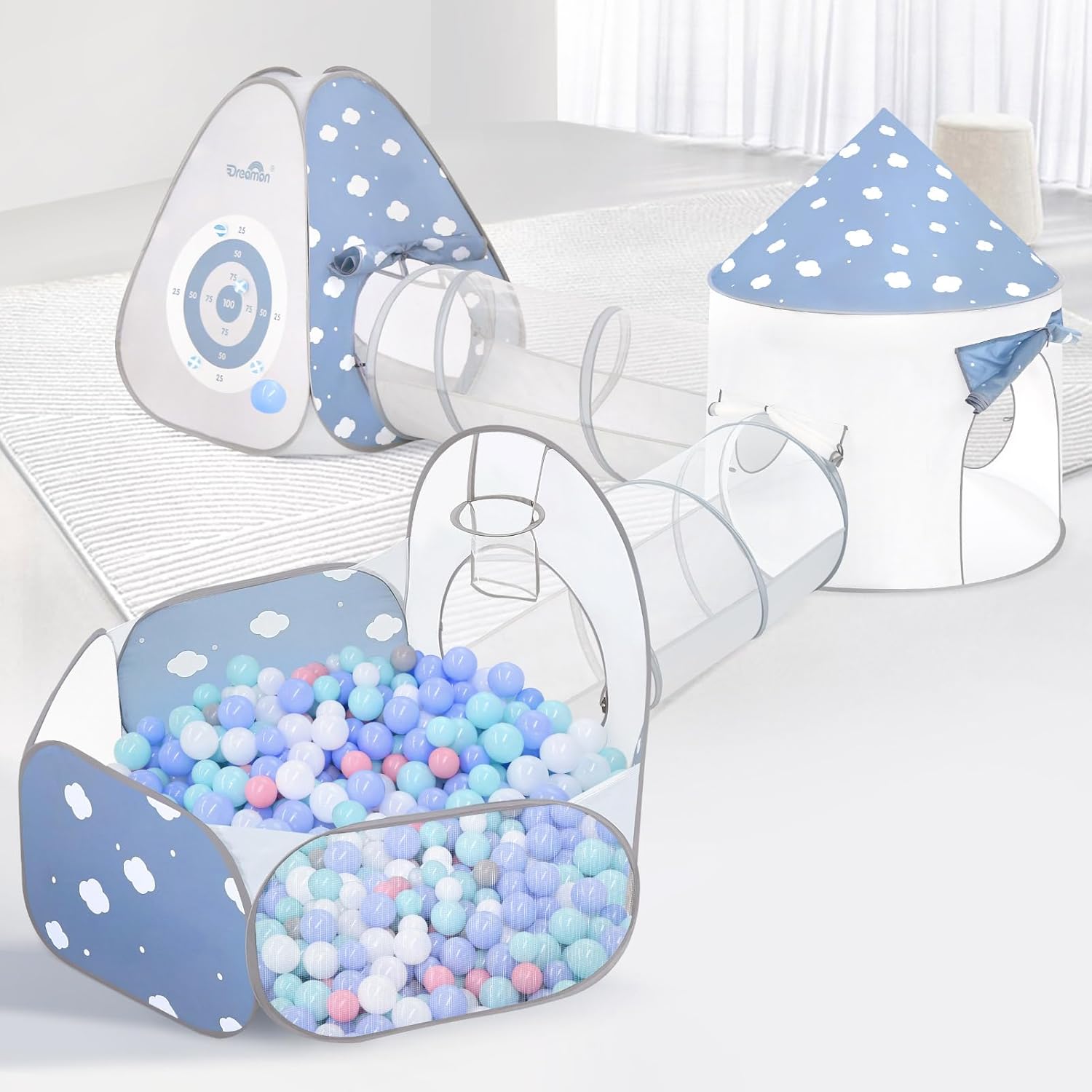 5 in 1 Kids Play Tent with Tunnel for Toddlers - Image 12