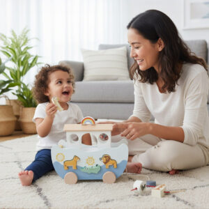 Wooden Noah's Ark Toy for Montessori Learning