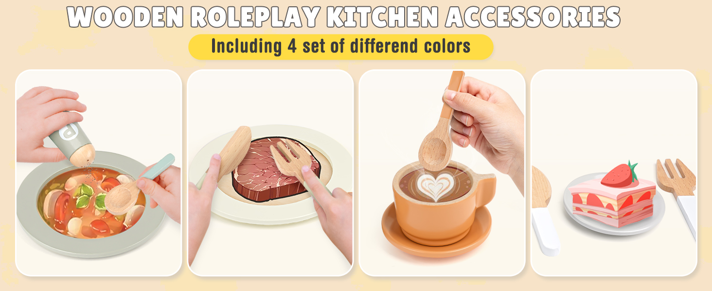 Wooden Play Dishes and Plates