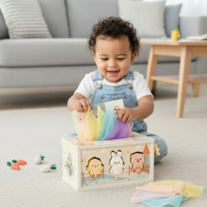 Alternative view of Montessori Tissue Box Toy for 1-3 Year Olds
