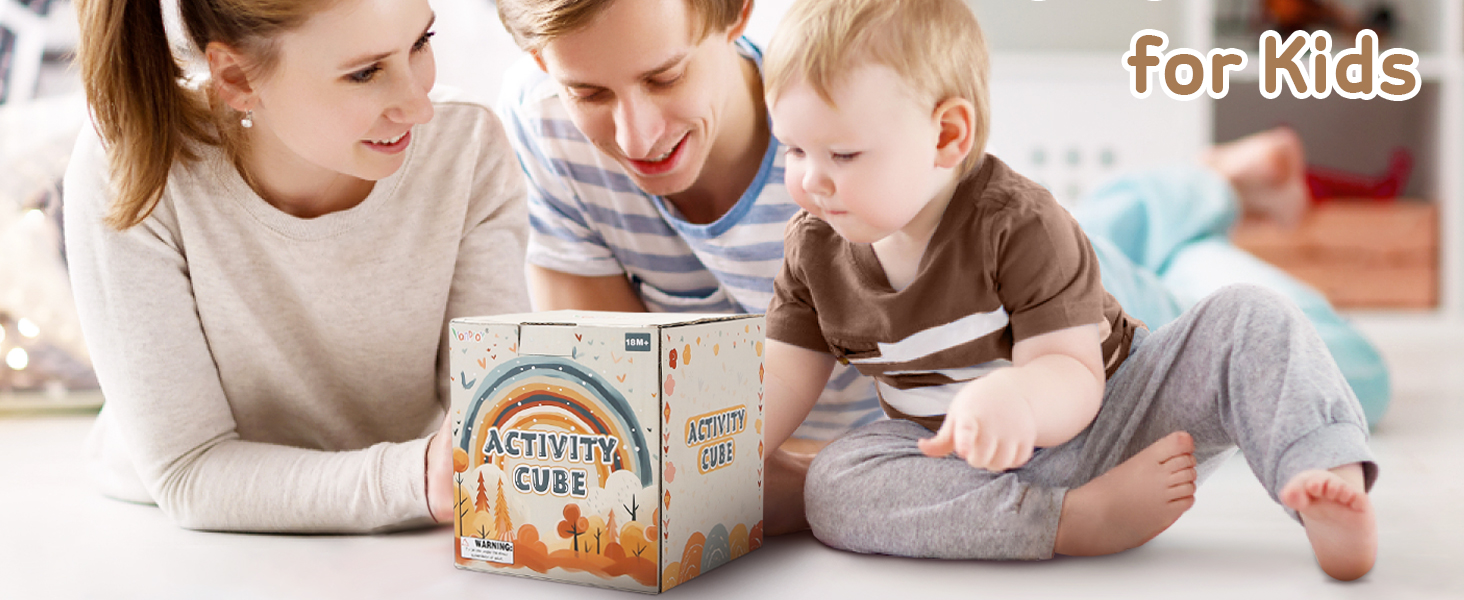 baby activity cube wooden activity cube for toddlers 1-3