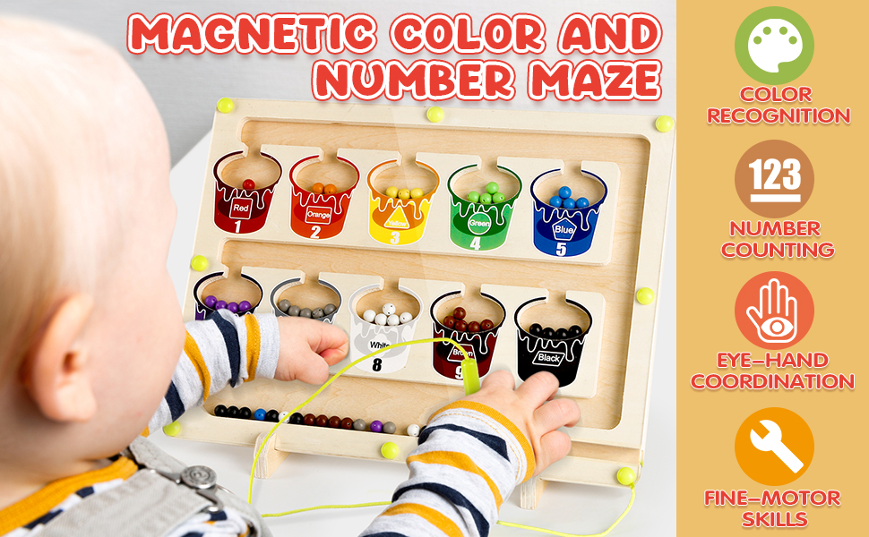 Magnetic Color and Number Maze