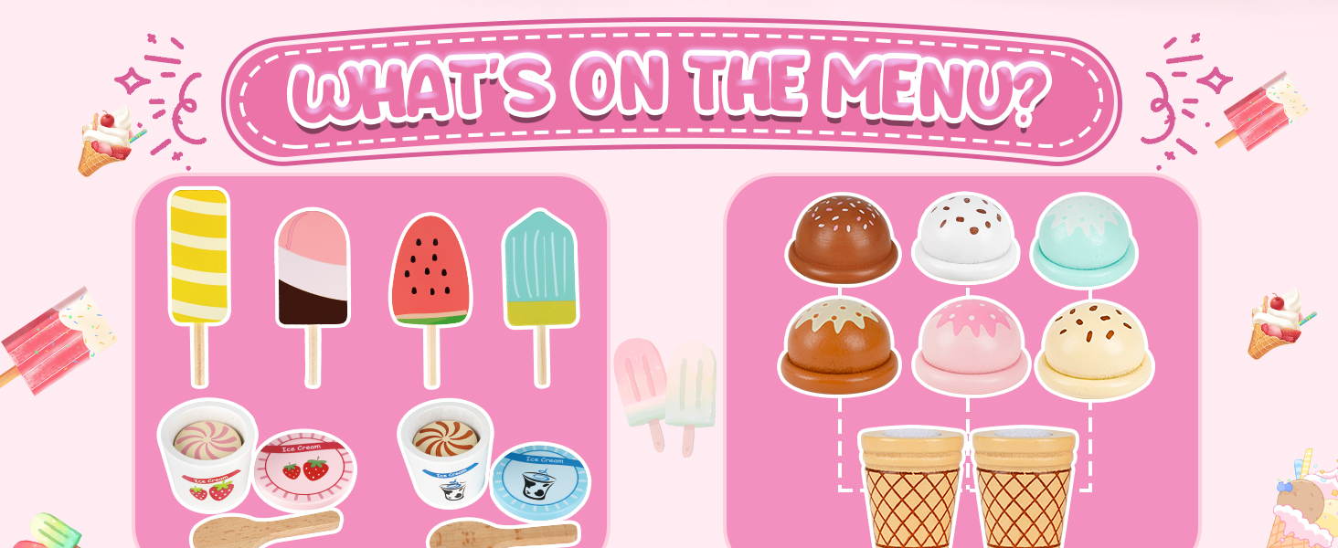 Wooden Ice Cream Set