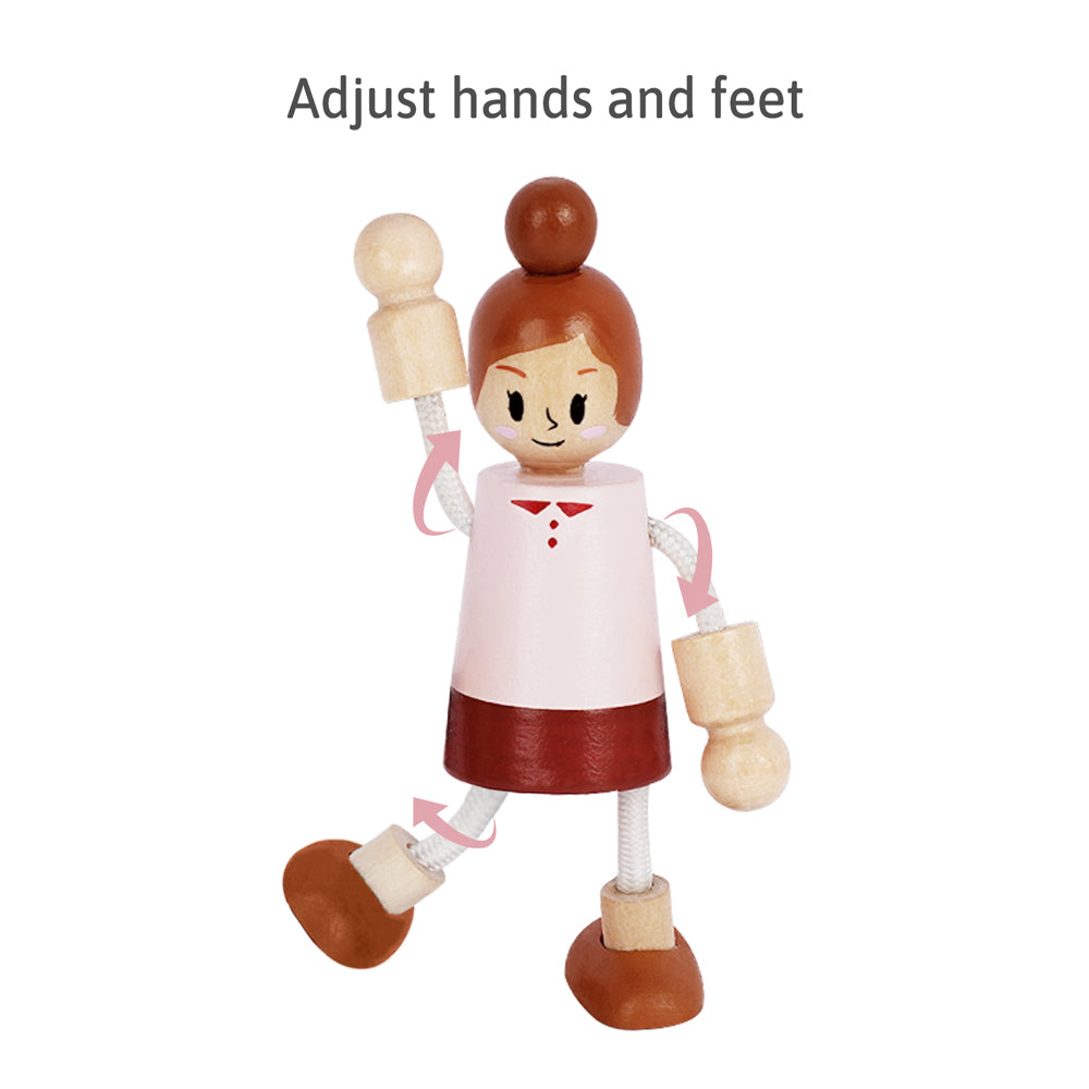 Wooden Dollhouse Furniture Set with Dolls - Image 6