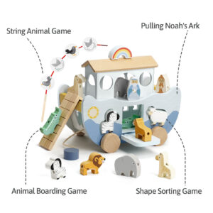 Alternative view of Wooden Noah's Ark Toy for Montessori Learning