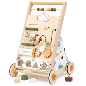 Adjustable Speed Wooden Baby Walker for Toddlers