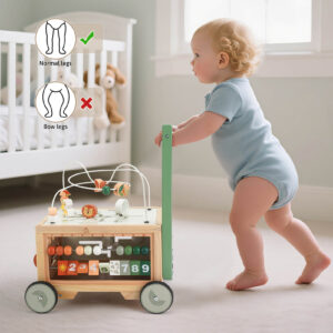 Alternative view of Adjustable Wooden Baby Push Walker for Toddlers