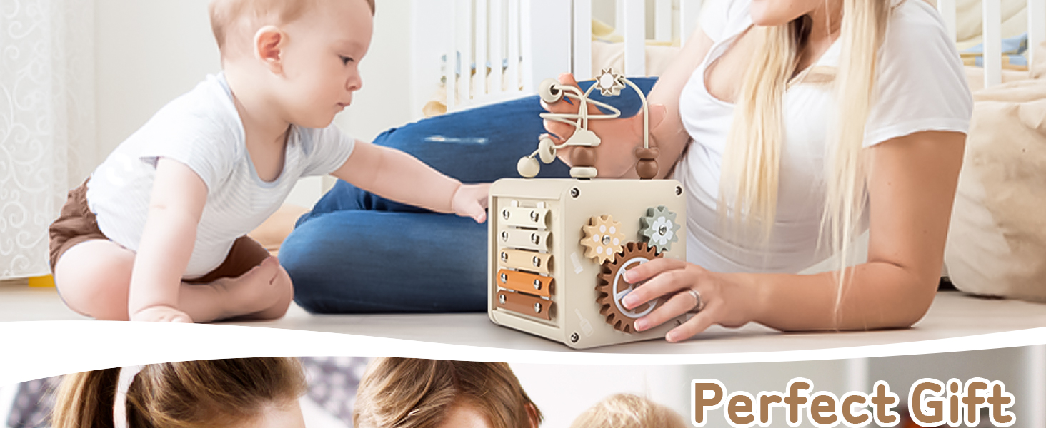 one year old girl birthday gifts wooden activity cube