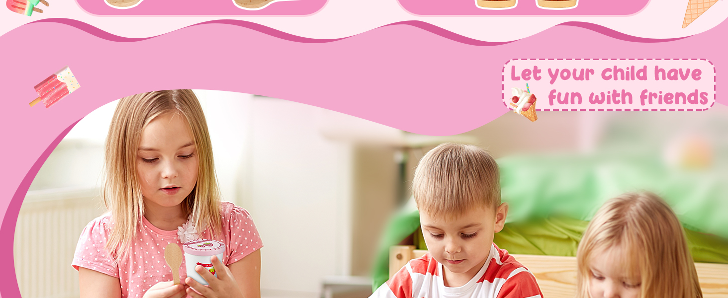 Wooden Ice Cream Set