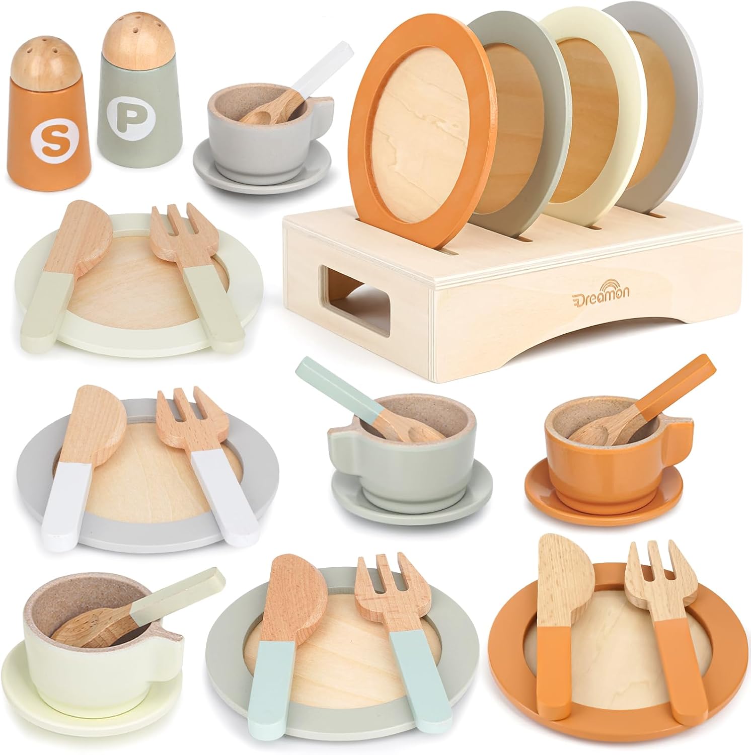 Wooden Kitchen Dishware Set for Kids - Image 14