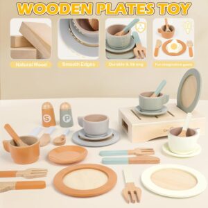 Alternative view of Wooden Kitchen Dishware Set for Kids