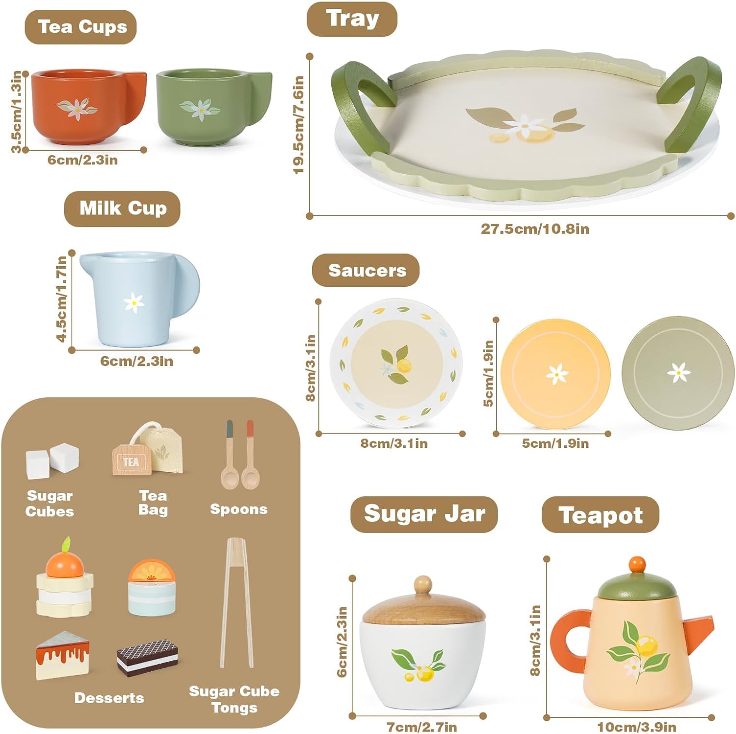 Montessori Wooden Tea Party Set for Kids - Image 4