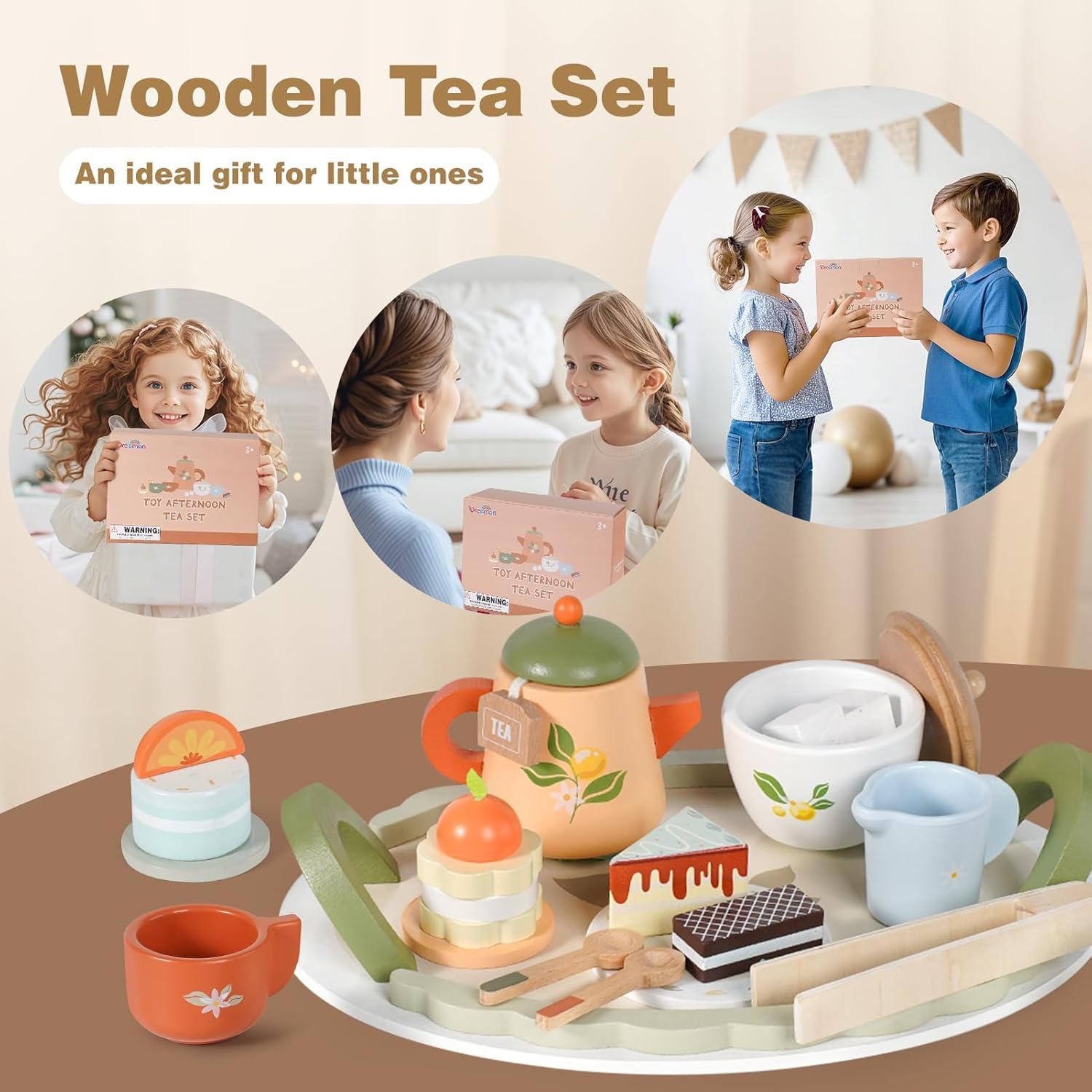 Montessori Wooden Tea Party Set for Kids - Image 7