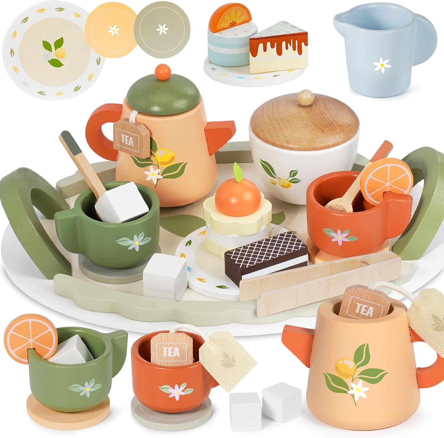 Montessori Wooden Tea Party Set for Kids - Image 8